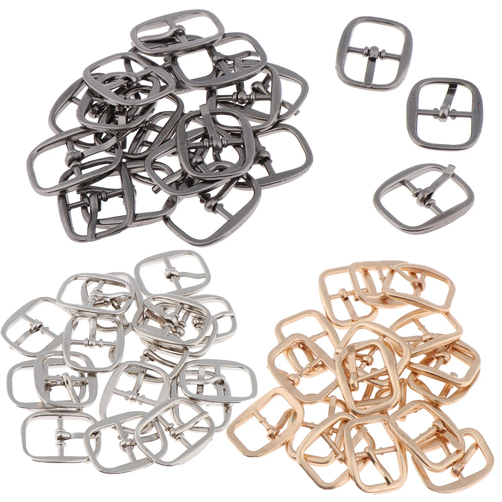 20pcs Single Prong Belt Buckle Center Bar Buckles Pin Shoe Straps Purse DIY Accessories 18 x 10mm