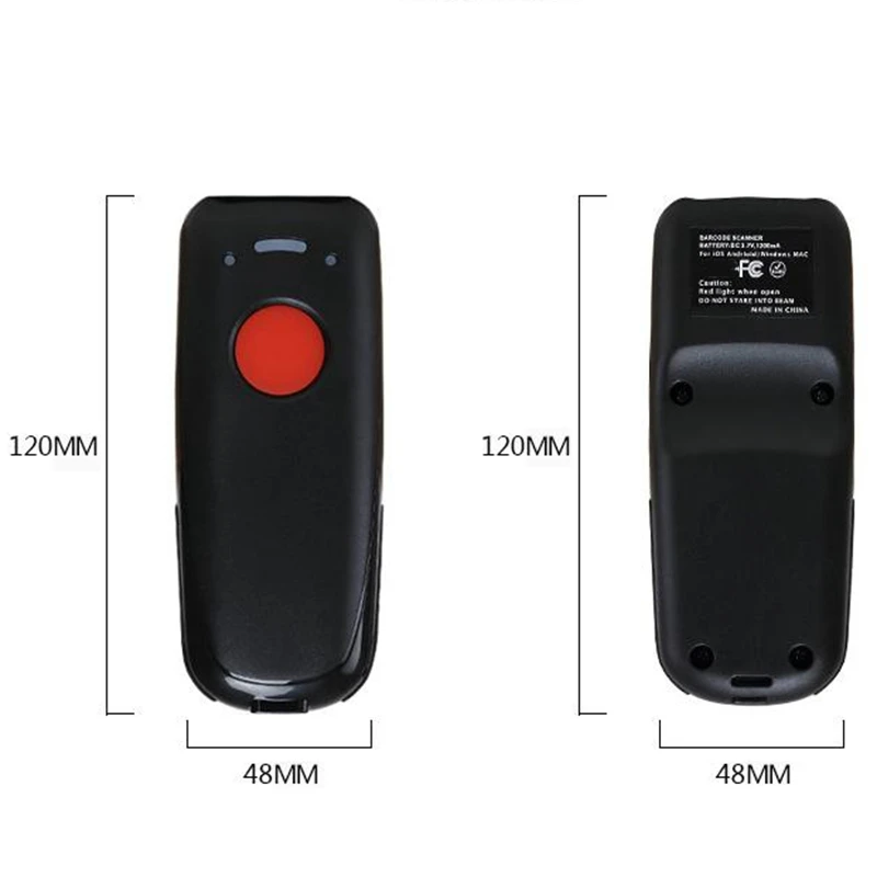 Wireless Bluetooth Barcode Scanner Portable Reader Red Light Ccd Bar Code Scanner for Ios Android Windows