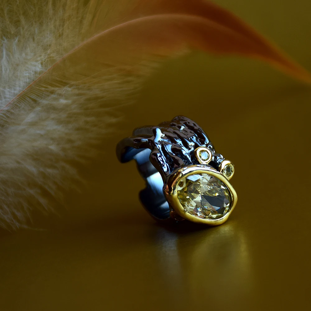 Красивый большой золотой камень кольцо дизайн ювелирные изделия для вечерние ювелирные изделия женские большие кольца