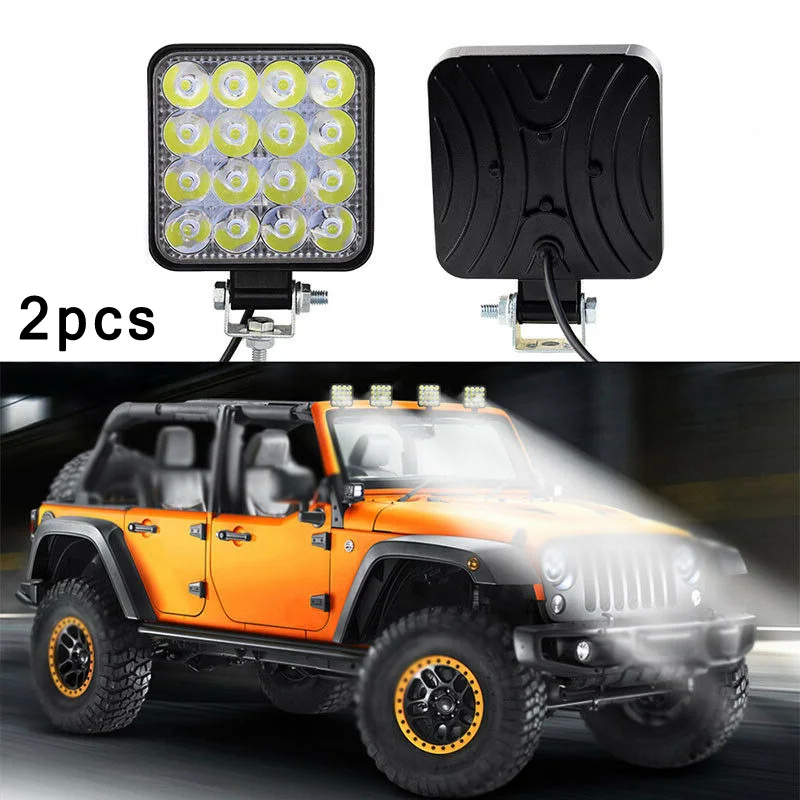 DC12V Водонепроницаемый 6000K 48 Вт 16LED потолочные светильник работы туман светильник набор противоударный внедорожных транспортных средств экскаватор колесный погрузчик лампа