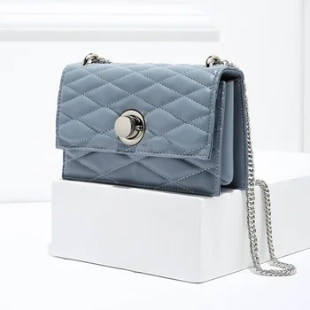 

2020 new ladies shoulder bag PU messenger bag fresh women bag chain simple temperament fashion exquisite diagonal cross bag