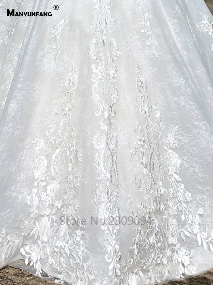 MANYUNFANG sexy wedding dress sheer neck and sleeves vestidos noiva long train long sleeve wedding dress women 2020 style MANYUNFANG sexy wedding dress sheer neck and sleeves vestidos noiva long train long sleeve wedding dress women 2020 style