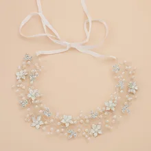 Горячая Распродажа ручной работы головной убор жемчужный с простым дизайном Свадебные аксессуары корейский стиль Свадебная лента для волос