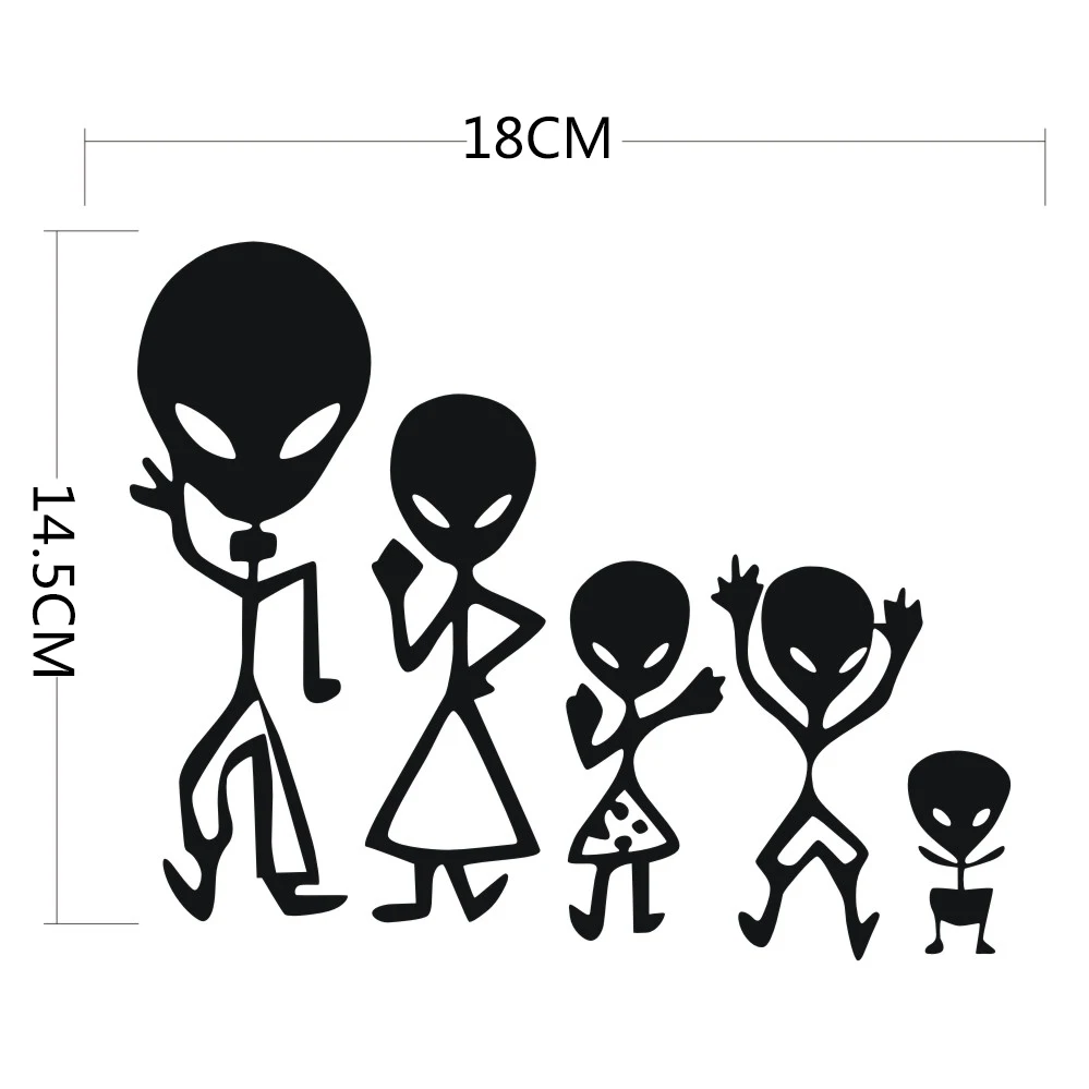 

Car Stickers Decor Motorcycle Decals Aliens Family Decorative Accessories Creative Sunscreen Waterproof PVC,18cm*15cm
