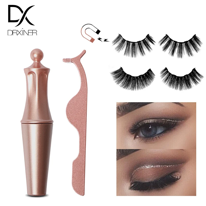 

Magnetic Eyelashes Magnetic Eyeliner Makeup Set Waterproof with Reusable False Lashes Eyelash curler Mink Eyelashes