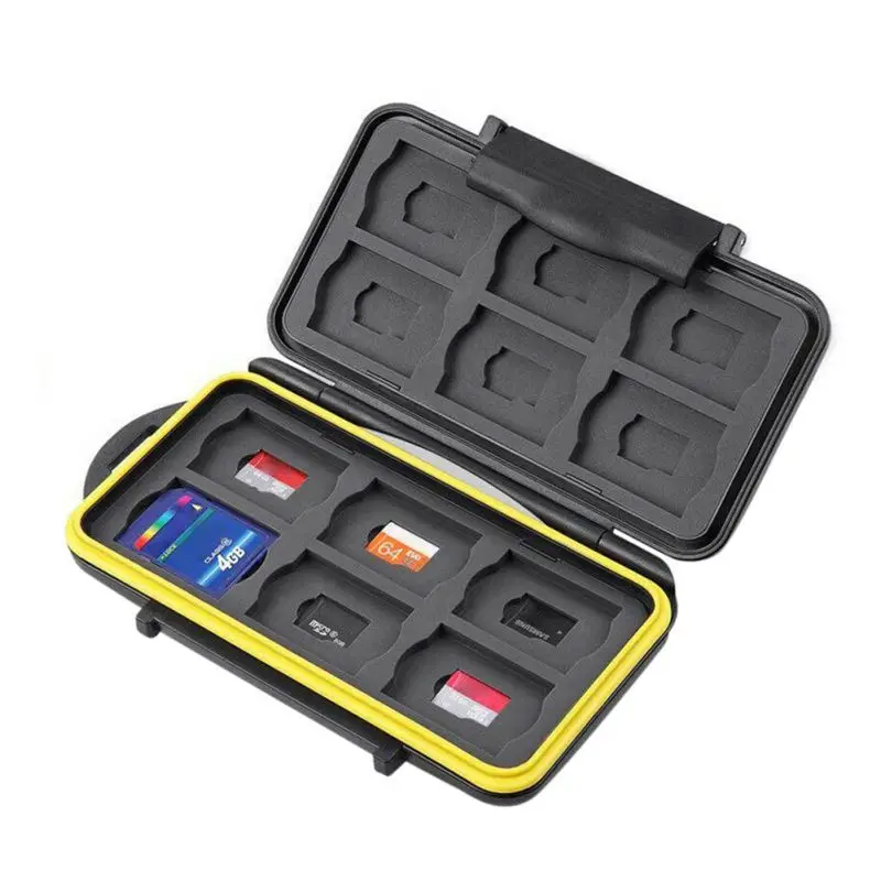 

Portable Durable Memory Card Case Holder Storage Box Fits 12 SD+12 Micro SD TF Cards Water Resistant