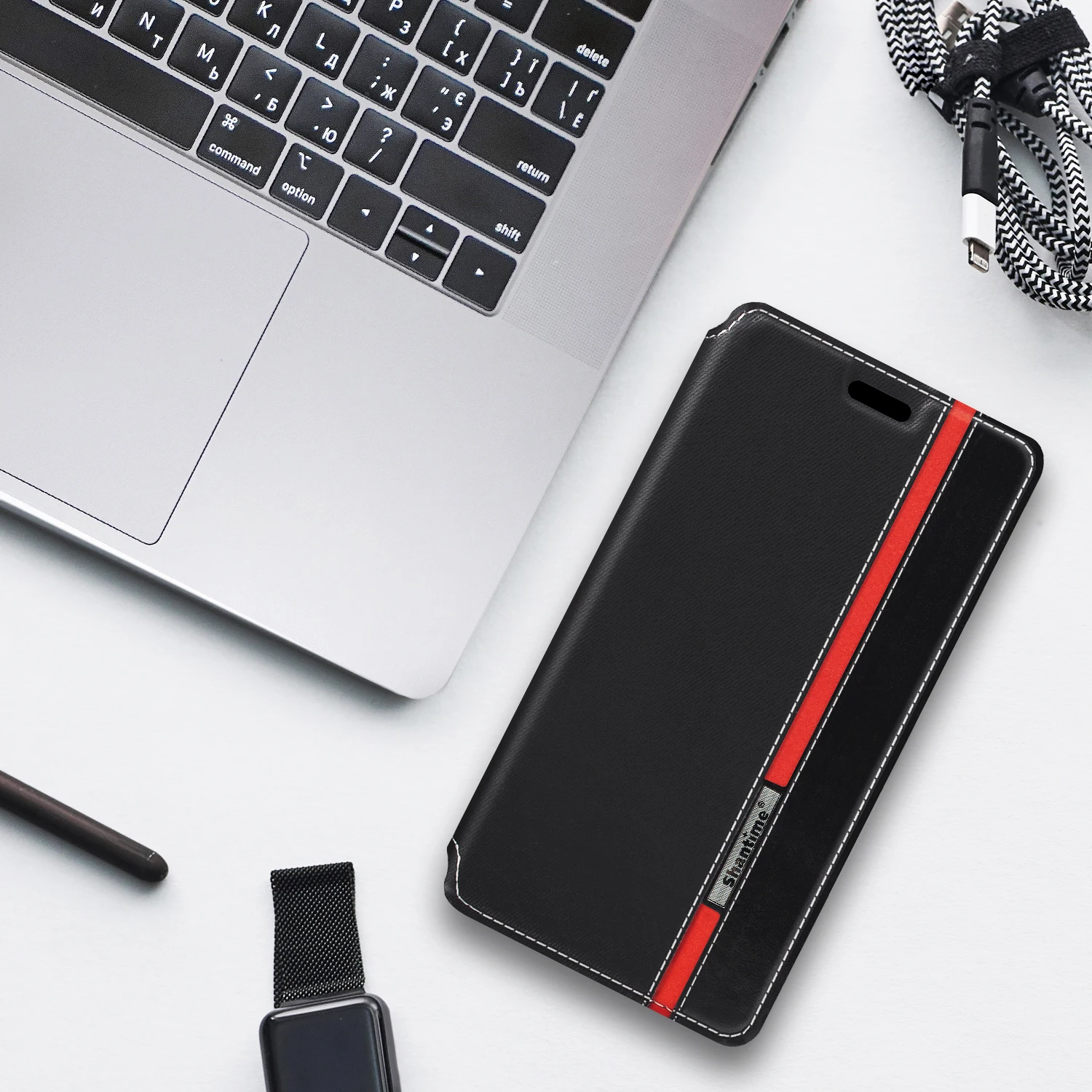 未開封　Flip Cover With Pen For Samsung Galaxy Z Fold 7/6 Magnetic Leather Case Screen