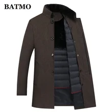 BATMO Новое поступление зима 90% белый утиный пух Подкладка толстое шерстяное пальто мужские, мужские шерстяные куртки, мужское шерстяное теплое пальто 8866