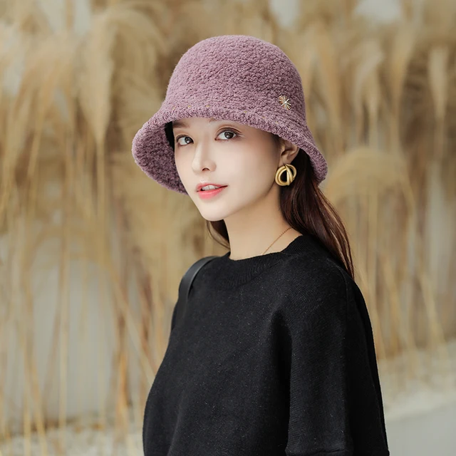 Lamb Fur Hat Bucket Cap 
