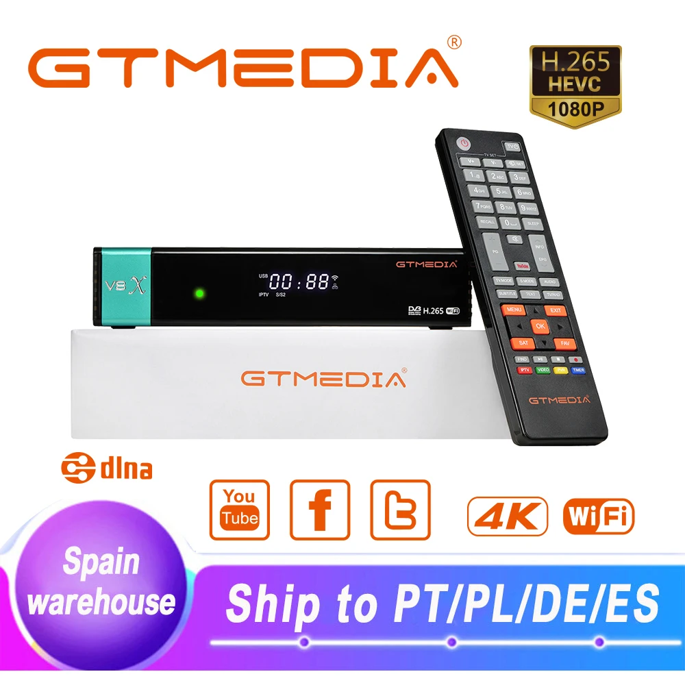 Gtmedia V8X обновление GT MEDIA V8 NOVA DVB-S/S2/S2X SCART + CA спутниковый ресивер с Wifi H.265 Доставка из