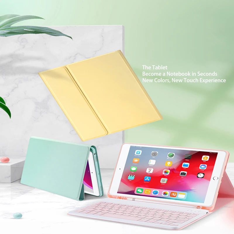 Hot TPU Leather Case With Pen Slot Detachable Square ABS Plastic Bluetooth Wireless Keyboard for iPad 2017 2018 Pro 9.7 Air 1 2 |