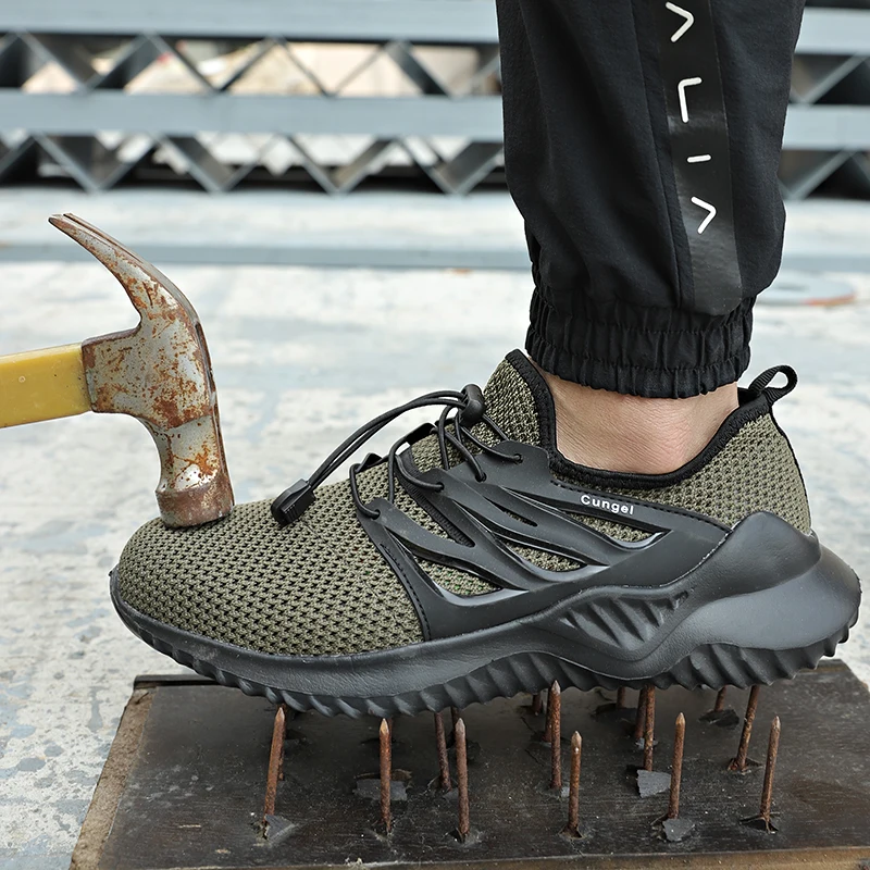 Cungel Женская защитная обувь со стальным носком, Мужская Безопасная рабочая обувь, промышленная конструкция, дышащие кроссовки, защитные ботинки wark