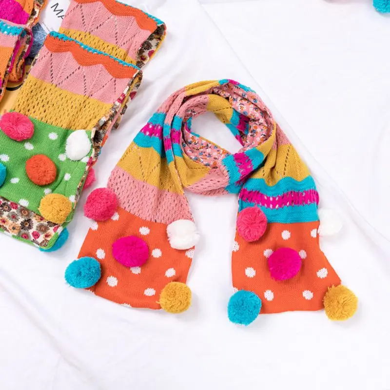 

Baby Girls Boys Winter Scarf Infant Toddler Knit Warm Cartoon Scarf Neck Warmers Colorful Scarf Collar Scarves Toddler