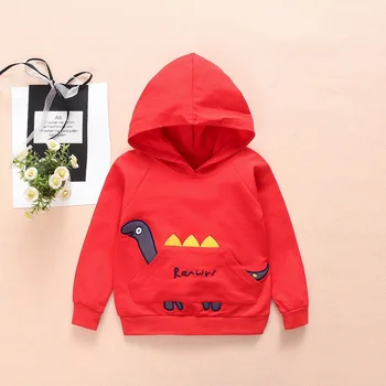 

2019 New Spring Autumn Baby Boys Girls Clothes Cotton Hooded Sweatshirt Children's Kids 3D Dinosaur Sportswear Infant Clothing