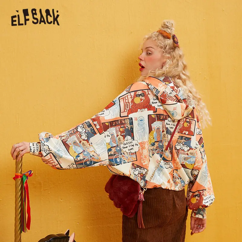 ELFSACK абрикосовый Забавный Женский пуловер с принтом Иисуса женские толстовки