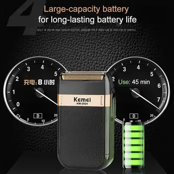 

Kemei Men Electric Shaver Twin Blade Reciprocating Cordless Razor Hair Beard USB Rechargeable Shaving Machine Barber Trimmer