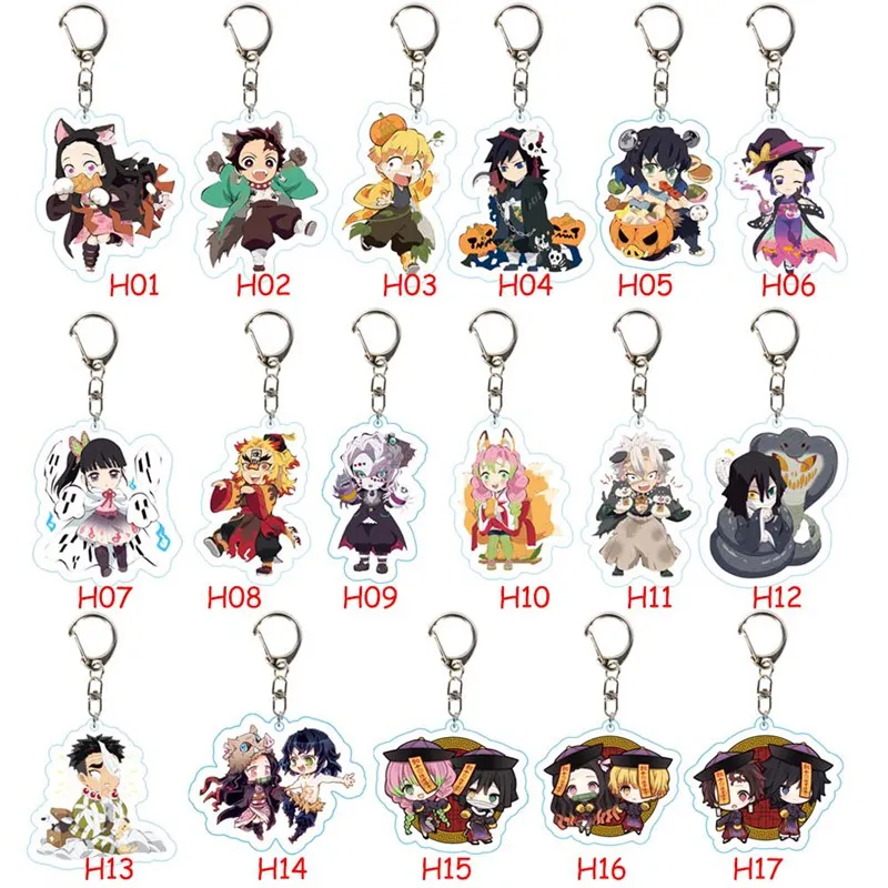 

2020 Demon Slayer Kimetsu No Yaiba Anime Key Chain Charm Acrylic KeyChain Keyring