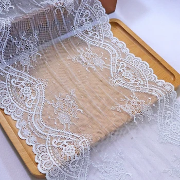 

2 Yards 26 cm Wide Elastic Stretch Lace Trim Light Blue Bra Clothing Accessories Bra Sewing Lace Applique Lingerie Lace Fabrics
