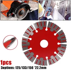 Hoja de sierra de diamante, disco de corte en seco, granito, piedra de cuarzo, discos de corte de hormigón de 125mm/133mm/156mm, accesorios para equipos eléctricos