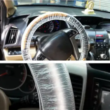 

100/250Pcs Car Universal Disposable Plastic Steering Wheel Cover Waterproof Automobile Universal Disposable Steering Wheel Cover