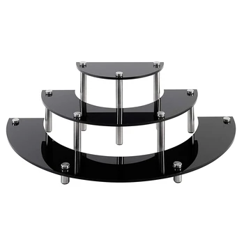 

3-Layer Semicircle Acrylic Jewelry Display Rack Cake Desktop Holder Tabletop Retail Display Stand FPing