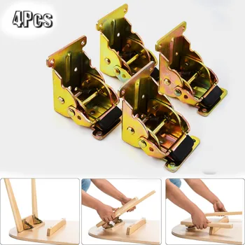 

4pcs Black Lock Extension Table Bed Leg Feet Folding Foldable Support Bracket