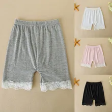 Yangmaile/модные детские однотонные надежные кружевные панталоны для маленьких девочек; шорты; нижнее белье; ; ; Z5