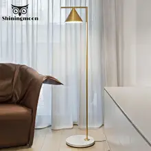 Современный торшер из золотистого металла, конический рог, акриловый абажур, торшеры, освещение для гостиной, спальни, домашний декор, стоящая лампа