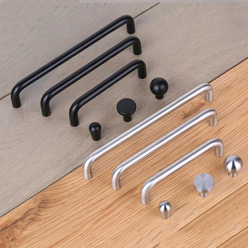 Modern Minimalist European Furniture Cabinet Wardrobe Door Drawer Handle 304 Stainless Steel Matte Black Pull|Ручки шкафа| |