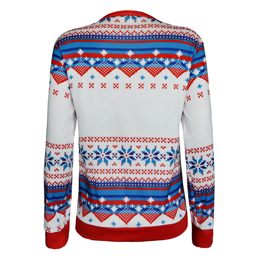 Рождественский свитер, женский свитер с круглым вырезом, повседневный Вязаный топ с рождественским принтом, облегающий пуловер, Женский пуловер, Nouveaute