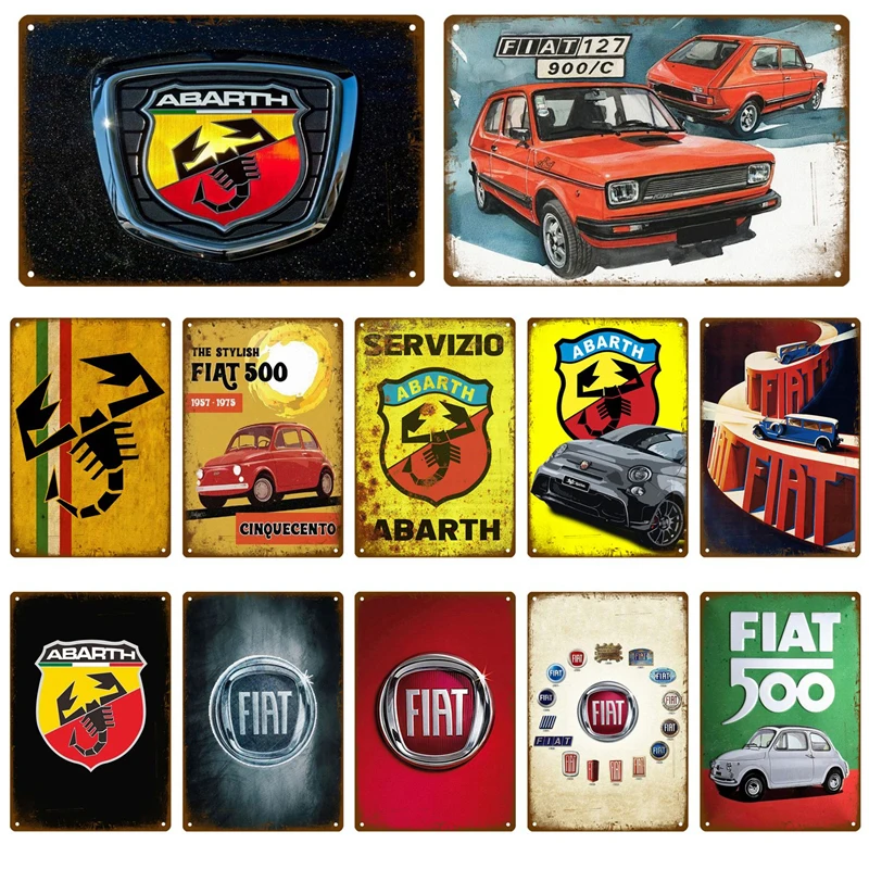 Retro Fiat 127 Abarth Cars Targa In Metallo Targa In Metallo Targa Da Garage Decorazione Da Parete In Metallo Decorazioni Vintage Poster Piatti Uomo C