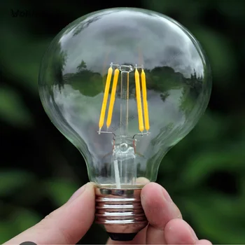 

10pcs/ lot E27 tungsten light bulb LED filament lamp vintage bulb full glass 360 degree filament lamp G80 ball bubble CD50 W05