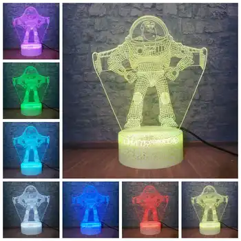 

Toy Story Model Figure Desk Lamp Buzz Lightyear 3D Led Illusion Night Light 7 Color Amazing Change Creative Teen Child Gift Toys