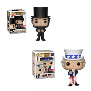 

Funko POP Icons American History Abraham Lincoln #10 Uncle Sam #12 Vinyl Toy Figures Action Brinquedos Collection Model Toys