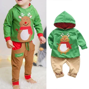 

Baby Cartoon Embroideried Long Sleeve Spring Autumn Casual Hoodie And Trousers Kid Two-piece Outfit Set Hot