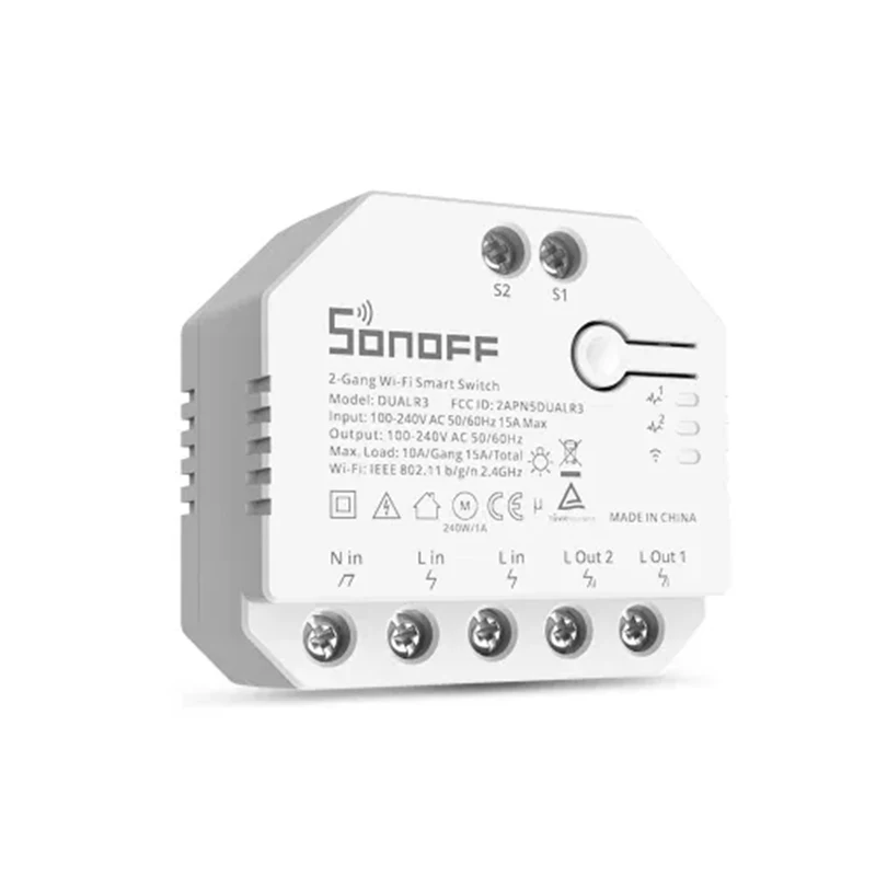 Wifi Smart Switch Sonoff Dual R3 Dual Relay Wifi Smart Switch Two Way Control Power Metering Roller Shades Motor Electric Curtains Blinds Switch