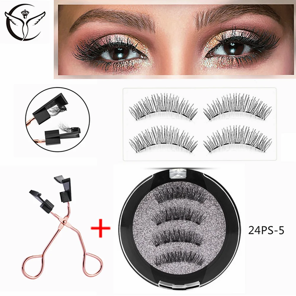 Comment Mettre Des Faux Cils Magnétique Avec La Pince Faux-cils Magnétiques, Kit De 5 Cils Naturels Avec Applicateur/pince, Faux  Cils Magnétiques, Cils Magnétiques - Faux-cils - AliExpress