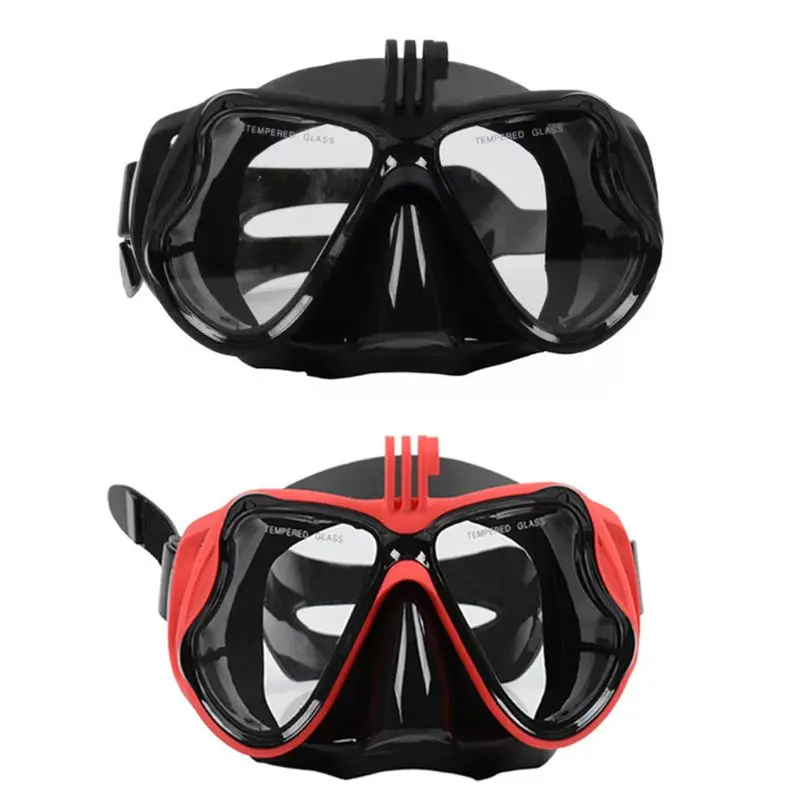 Liquid Silicone Goggles Mask Swimming Glasses Waterproof Leakproof Comfortable Fit Snorkeling Mirror with Camera Placement Devic