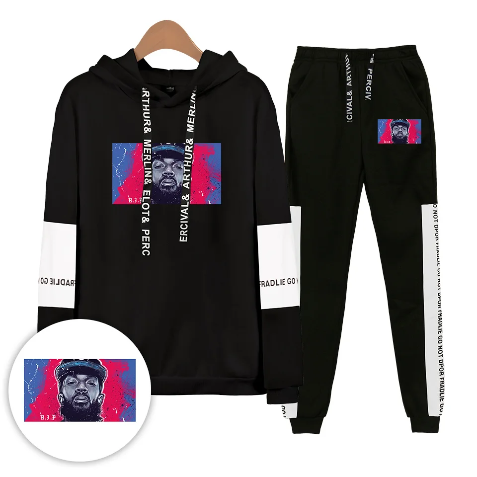 Распродажа, Осень-зима, nipsey hussle, толстовки в стиле хип-хоп, толстовки и спортивные штаны для мужчин и детей, комплект из двух предметов, спортивная одежда с капюшоном