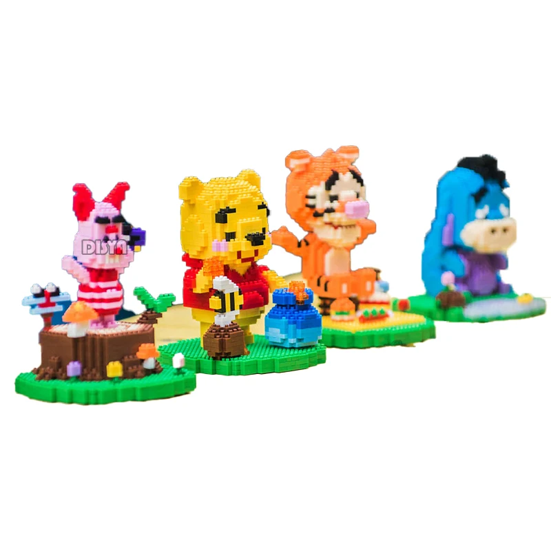 Disney Series Winnie The Pooh Tigger Maialino Eeyore Diamond Block Puzzle Assemblato Regalo Giocattolo Per Bambini