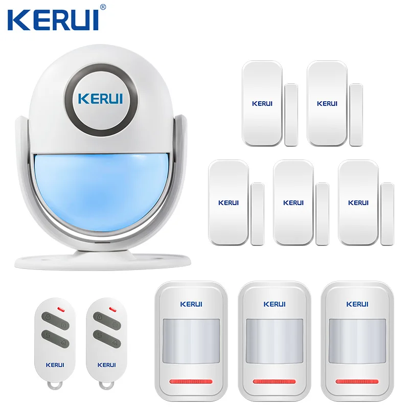 KERUI WP71  Tuya Smart WIFI Motion Alarm System Wireless PIR Motion SensorsWorks with Alexa LED Flash 120dB Loud waterproof siren Alarms & Sensors