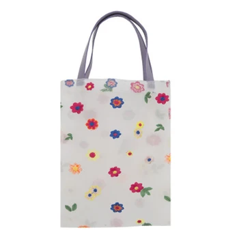 

1PC 3D Embroidered Portable Shopping Bag Mesh Small Daisies Beach Wind Translucent Mesh Bag Small Bag