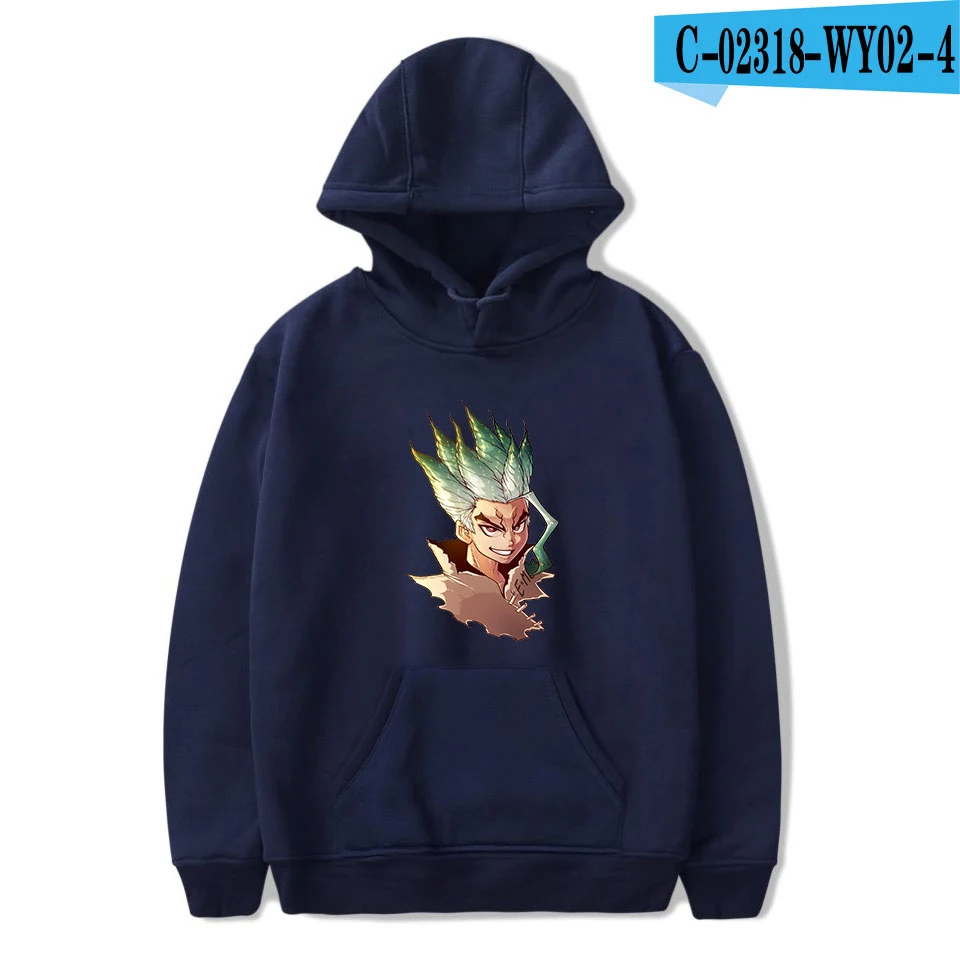 As shown Принт dr. stone Осенняя мужская модная толстовка с капюшоном популярная толстовка с капюшоном в стиле аниме для мужчин/женщин Удобная Повседневная Толстовка с капюшоном пуловер Горячая Распродажа - Цвет: As shown