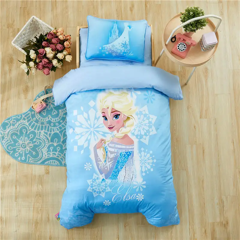 Frozen Disney Blue Elsa Princess Bedding set for Kids 47\X59\ Crib Size Duvet Cover pillow Sham Cotton Bed Linen Girls Comforter Frozen Disney Blue Elsa Princess Bedding set for Kids 47\X59\ Crib Size Duvet Cover pillow Sham Cotton Bed Linen Girls Comforter