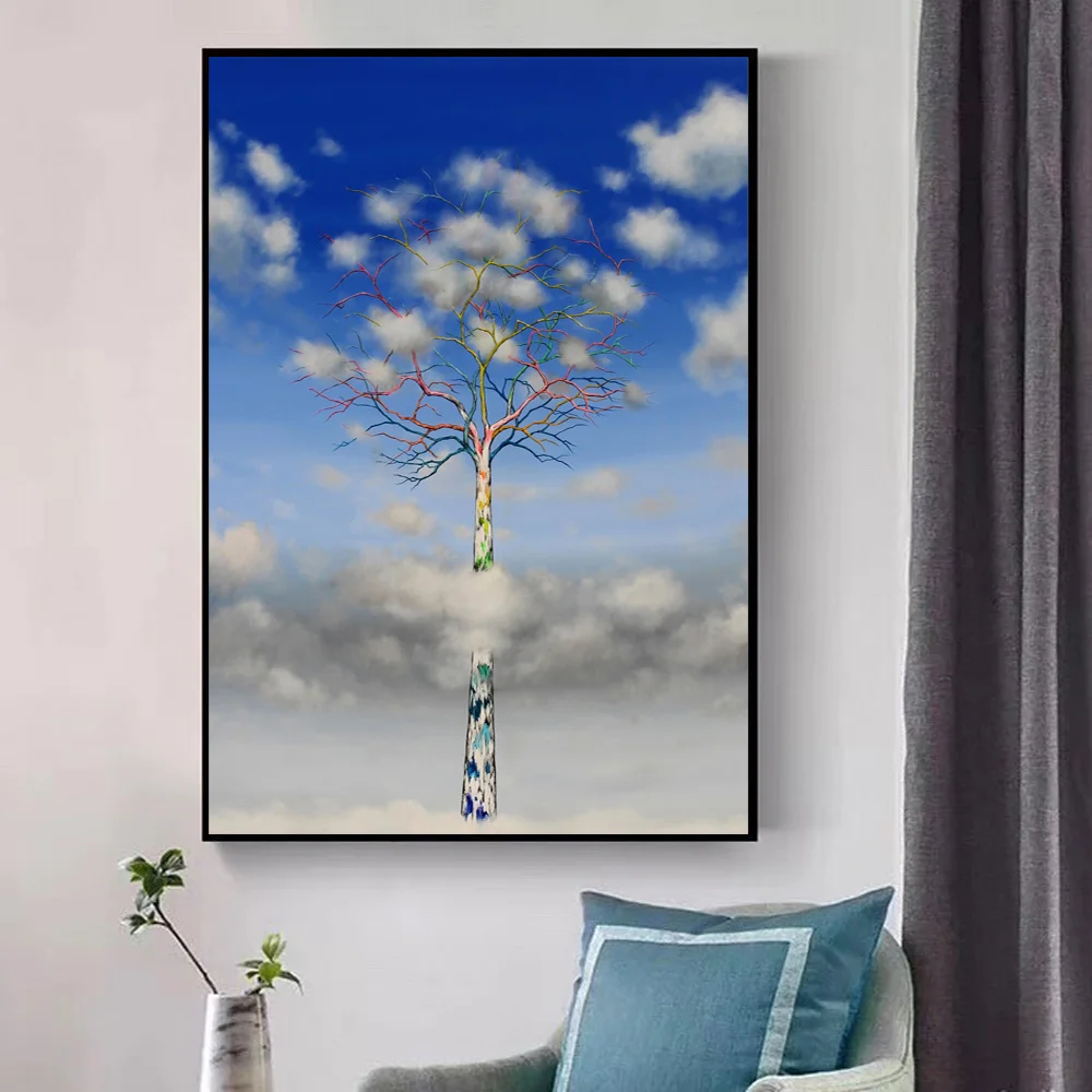 

Towering Colourful Tree In Sky Nordic Wall Art Canvas Painting Posters And Prints Still Life Landscape Picture Home Decoration