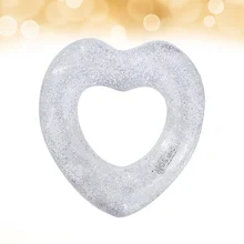Environmental PVC Adult Floating Inflatable Swimming Ring Mounts Floating Beach Love Swimming Ring Inflatable Water Ring(Clear,