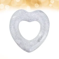 Environmental PVC Adult Floating Inflatable Swimming Ring Mounts Floating Beach Love Swimming Ring Inflatable Water Ring(Clear,