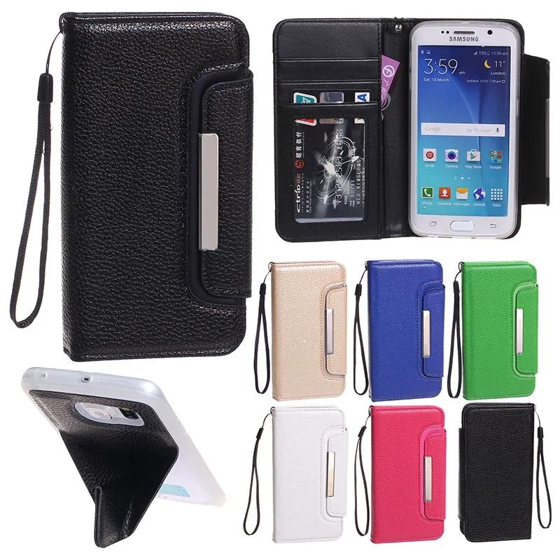 Deluxe Premium Flip PU Leather 3 in 1 stand removable Case for Samsung Galaxy S6 Edge G9250 G925F protector back Cover hot sale |