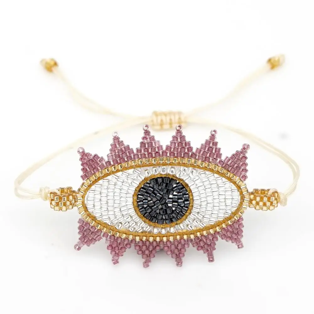 SHINUSBOHO MIYUKI Pulseras мужской CHINGONA-power браслет с буквами Mujer Moda Турецкий Дурной глаз браслет женский Bileklik Insta ювелирные изделия - Окраска металла: MI-B190467A