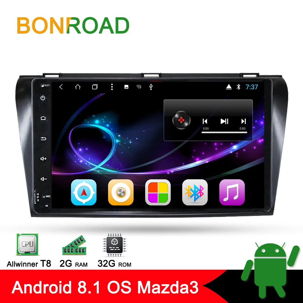 Bonroad 9 &quotIPS Octa Core Android 8.1.0 автомобильная навигация радио плеер для Mazda 3 2006 2008 видео wi